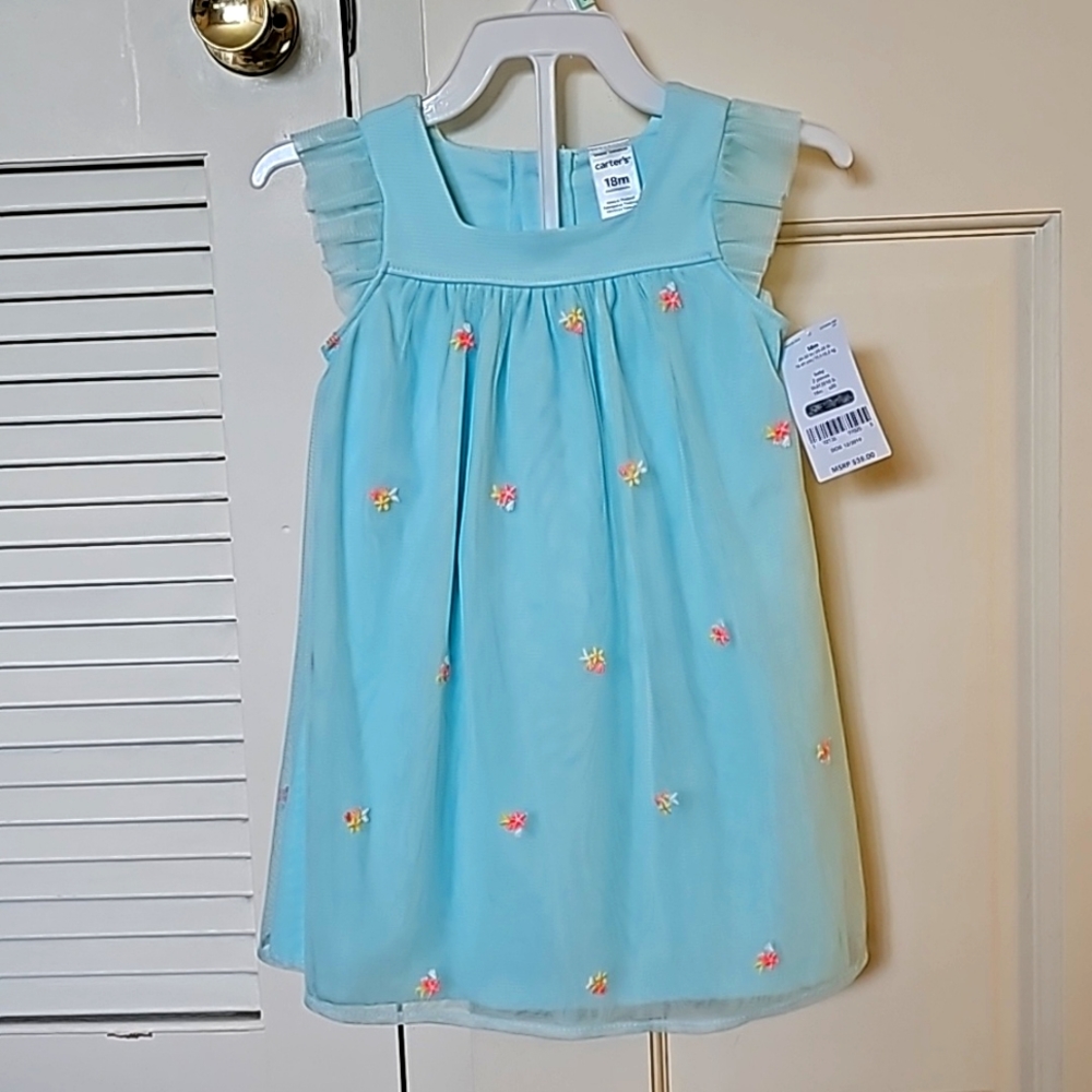 Carter's, 18 Month, 2 Peice Blue Flower Dress